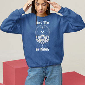 Hex The Patriarchy Feminist Witch Celestial Moon Sweatshirt TS09 Royal Blue Printyourwear