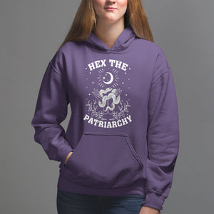 Feminist Witch Hoodie Hex The Patriarchy Celestial Moon Snake TS09 Purple Printyourwear