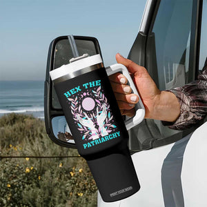 Feminist Witch Tumbler With Handle Hex The Patriarchy Celestial Moon TS09 Print Your Wear
