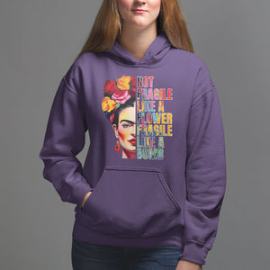 Women's Rights Hoodie Not Fragile Like A Flower Fragile Like A Bomb TS09 Purple Printyourwear