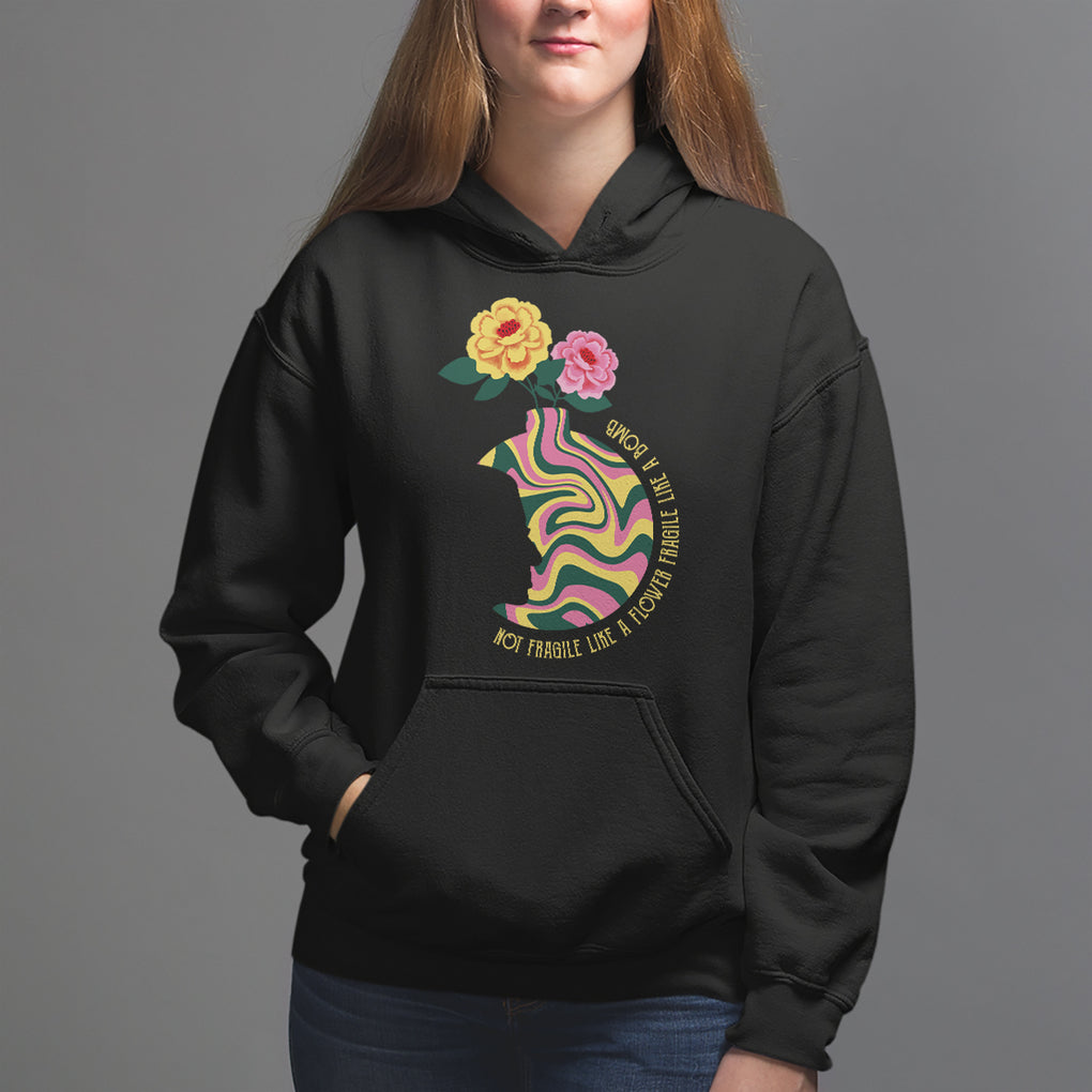 Not Fragile Like A Flower Fragile Like A Bomb Women's Rights RBG Ruth Bader Ginsburg Hoodie TS09 Black Printyourwear