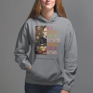 Women's Rights Hoodie RBG Not Fragile Like A Flower Fragile Like A Bomb TS09 Charcoal Printyourwear