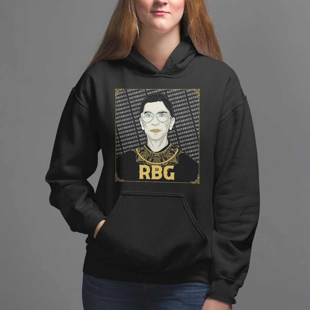 Feminist Hoodie Notorious RBG Ruth Bader Ginsburg Women's Rights TS09 Black Printyourwear