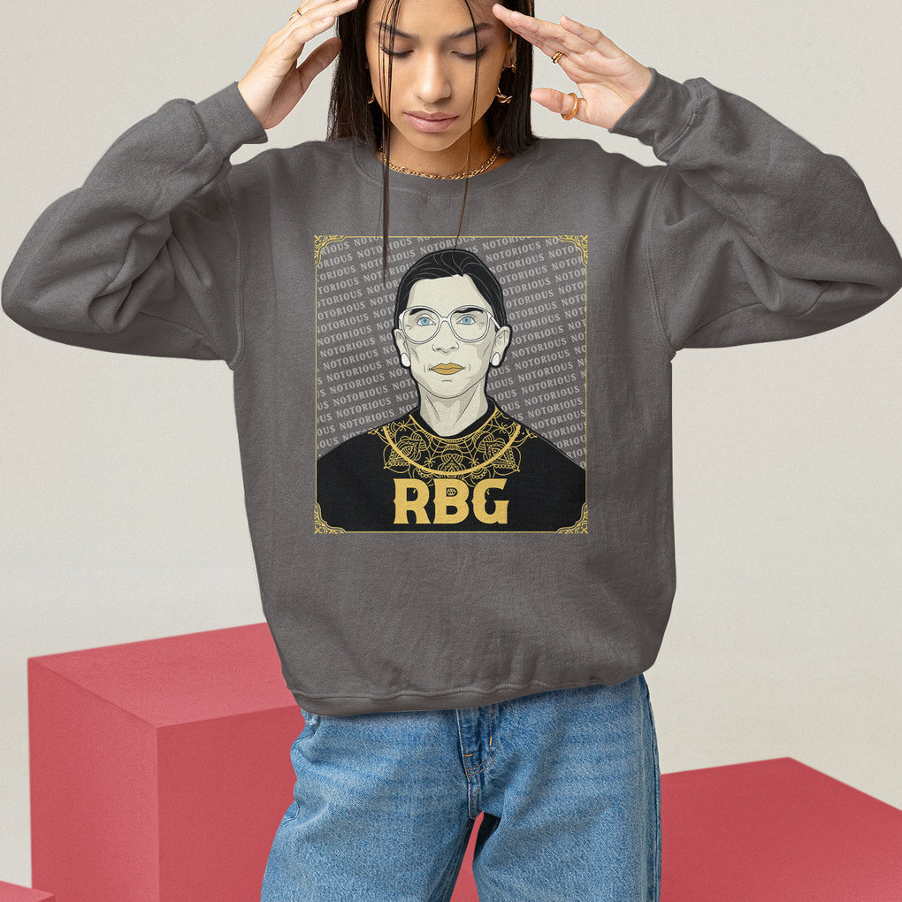 Feminist Sweatshirt Notorious RBG Ruth Bader Ginsburg Women's Rights TS09 Dark Chocolate Printyourwear