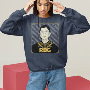 Feminist Sweatshirt Notorious RBG Ruth Bader Ginsburg Women's Rights TS09 Navy Printyourwear