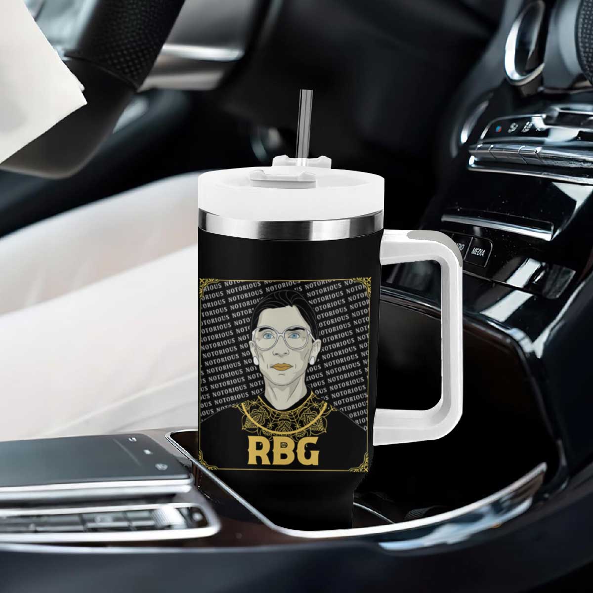 Feminist Tumbler With Handle Notorious RBG Ruth Bader Ginsburg Women's Rights TS09 Print Your Wear