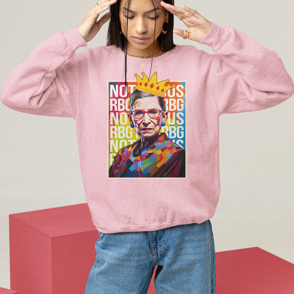Women's Rights Sweatshirt Notorious RBG Ruth Bader Ginsburg Feminist TS09 Light Pink Printyourwear