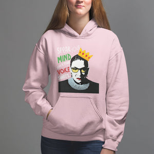 Speak Your Mind Even If Your Voice Shakes Hoodie Feminist RBG Ruth Bader Ginsburg TS09 Light Pink Printyourwear