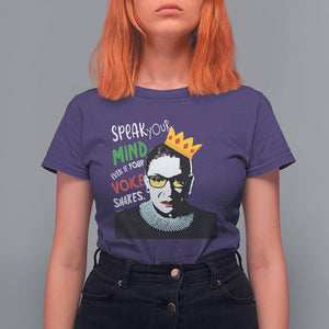 Speak Your Mind Even If Your Voice Shakes T Shirt For Women Feminist RBG Ruth Bader Ginsburg TS09 Purple Printyourwear