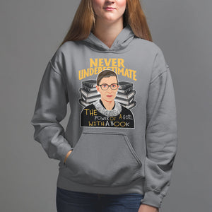 Never Underestimate The Power Of A Girl With A Book Hoodie Feminist RBG Ruth Bader Ginsburg TS09 Charcoal Printyourwear