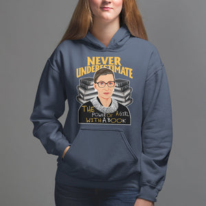 Never Underestimate The Power Of A Girl With A Book Hoodie Feminist RBG Ruth Bader Ginsburg TS09 Navy Printyourwear