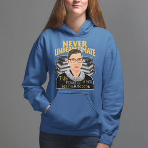 Never Underestimate The Power Of A Girl With A Book Hoodie Feminist RBG Ruth Bader Ginsburg TS09 Royal Blue Printyourwear