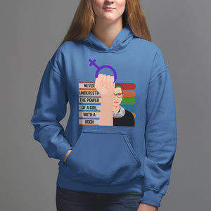 Feminist Hoodie Never Underestimate The Power Of A Girl With A Book RBG TS09 Royal Blue Printyourwear