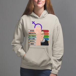 Feminist Hoodie Never Underestimate The Power Of A Girl With A Book RBG TS09 Sand Printyourwear