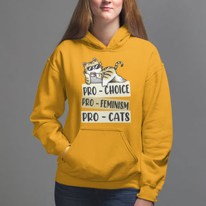 Feminist Hoodie Pro Choice Pro Feminism Pro Cats Funny Cat Coffee TS09 Gold Printyourwear