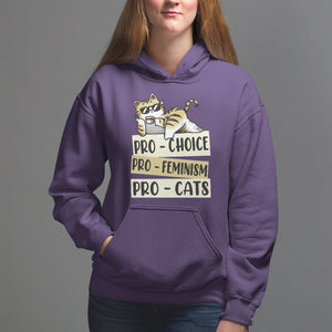 Feminist Hoodie Pro Choice Pro Feminism Pro Cats Funny Cat Coffee TS09 Purple Printyourwear