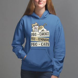 Feminist Hoodie Pro Choice Pro Feminism Pro Cats Funny Cat Coffee TS09 Royal Blue Printyourwear