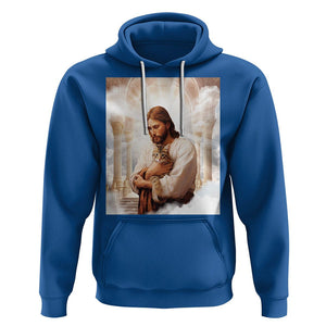 Jesus Hugs Cats Paradise Funny Christian Cat Lover Hoodie TS09 Royal Blue Printyourwear