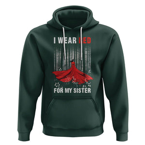 MMIW Hoodie I Wear Red For My Sister Native American TS09 Dark Forest Green Printyourwear