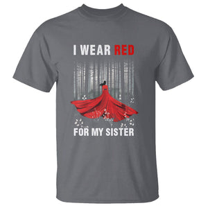 MMIW T Shirt I Wear Red For My Sister Native American TS09 Charcoal Printyourwear