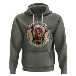 MMIW Hoodie Justice For Missing Murdered Indigenous Women Girl TS09 Military Green Printyourwear