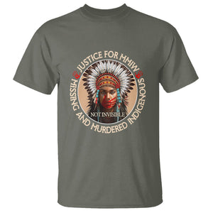 MMIW T Shirt Justice For Missing Murdered Indigenous Women Girl TS09 Military Green Printyourwear