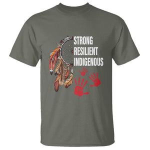 MMIW T Shirt Strong Resilient Indigenous Women Native American TS09 Military Green Printyourwear