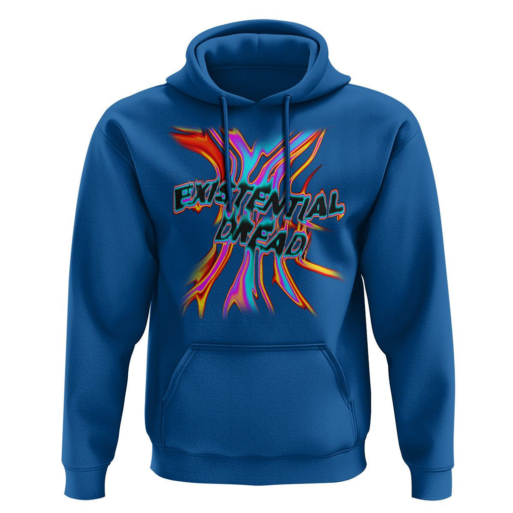 Mental Health Hoodie Existential Dread Liquid Melting Typography TS09 Royal Blue Printyourwear
