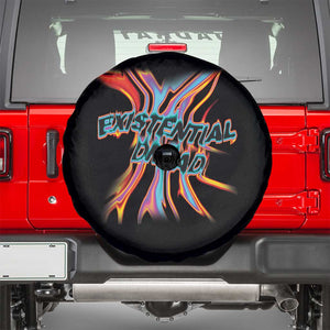 Mental Health Spare Tire Cover Existential Dread Liquid Melting Typography TS09 Black Print Your Wear