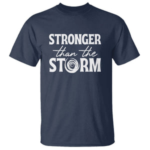 Mental Health Awareness T Shirt Stronger Than The Storm Warrior TS09 Navy Printyourwear