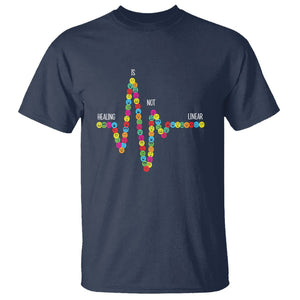 Mental Health T Shirt Healing Is Not Linear Emotion Faces TS09 Navy Printyourwear