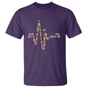 Mental Health T Shirt Healing Is Not Linear Emotion Faces TS09 Purple Printyourwear