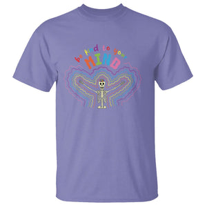 Mental Health T Shirt Be Kind To Your Mind Self Care Rainbow Skeleton TS09 Violet Printyourwear