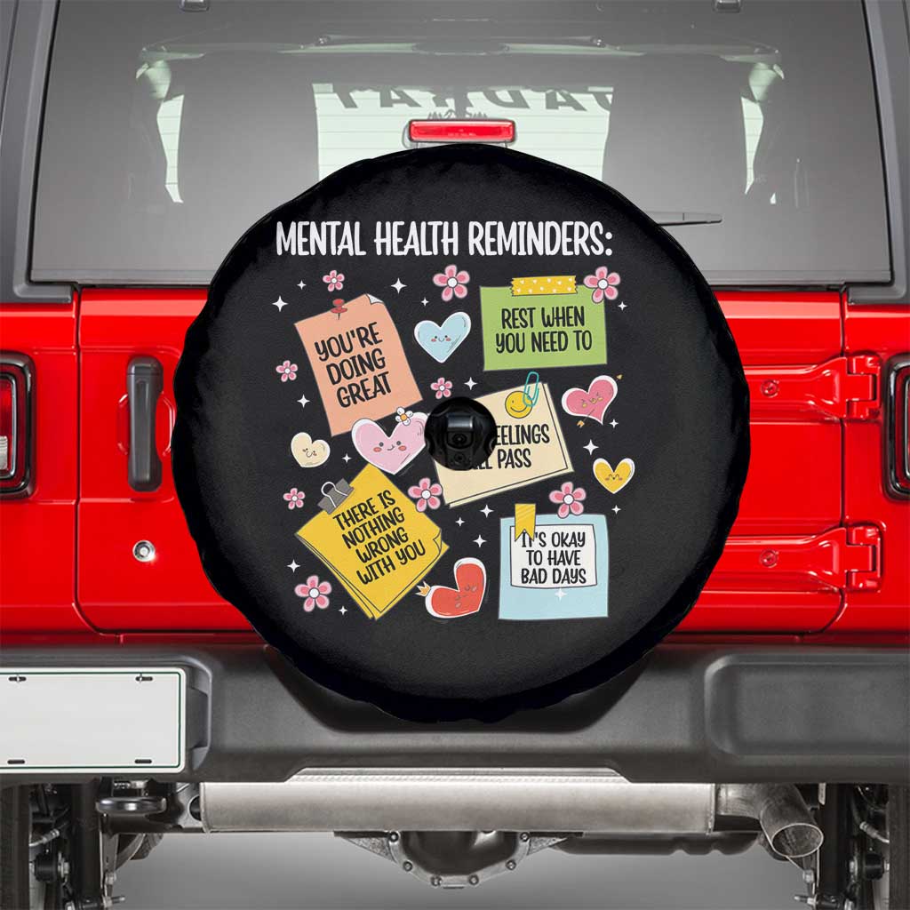 Mental Health Reminders Motivation Spare Tire Cover TS09 Black Print Your Wear
