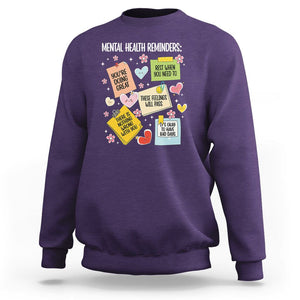 Mental Health Reminders Motivation Sweatshirt TS09 Purple Printyourwear