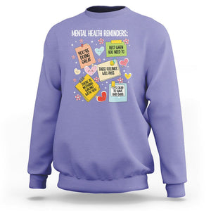 Mental Health Reminders Motivation Sweatshirt TS09 Violet Printyourwear