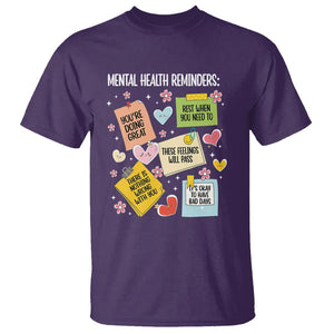 Mental Health Reminders Motivation T Shirt TS09 Purple Printyourwear