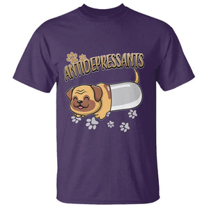 Mental Health Dog Lover T Shirt Antidepressants Dog Puppy Pill TS09 Purple Printyourwear