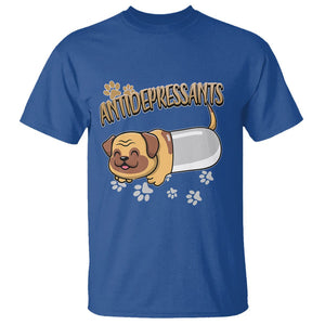 Mental Health Dog Lover T Shirt Antidepressants Dog Puppy Pill TS09 Royal Blue Printyourwear