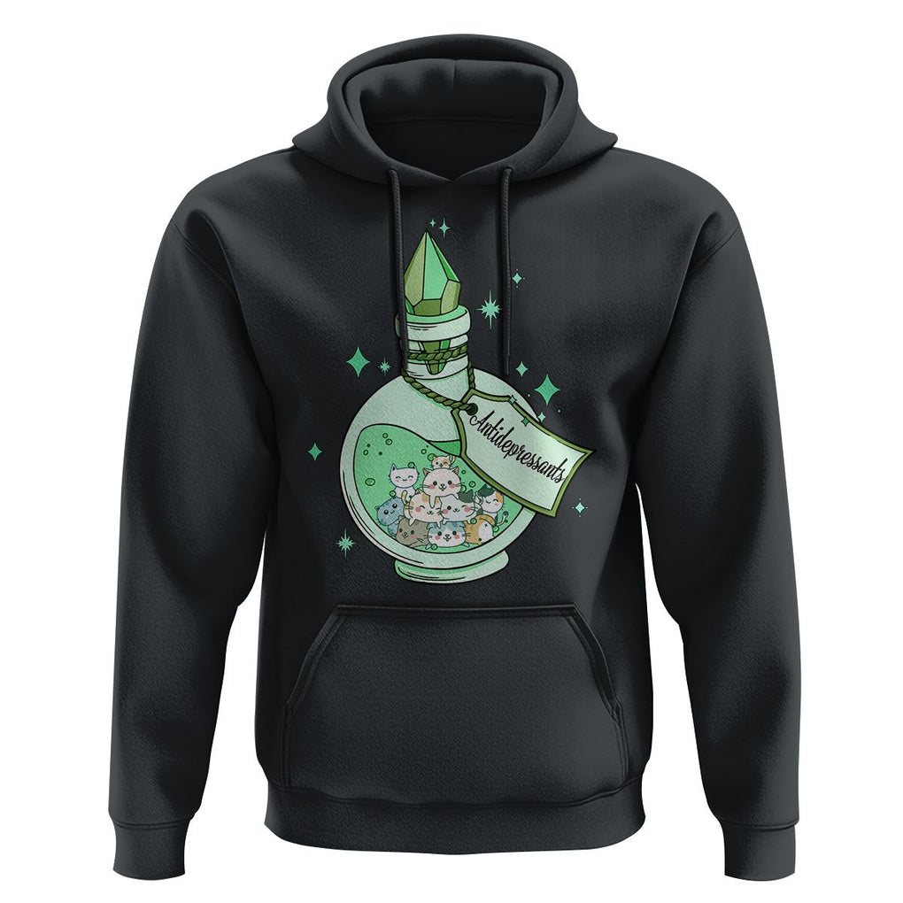 Mental Health Cat Lover Hoodie Antidepressants Cat Cute Pill TS09 Black Printyourwear
