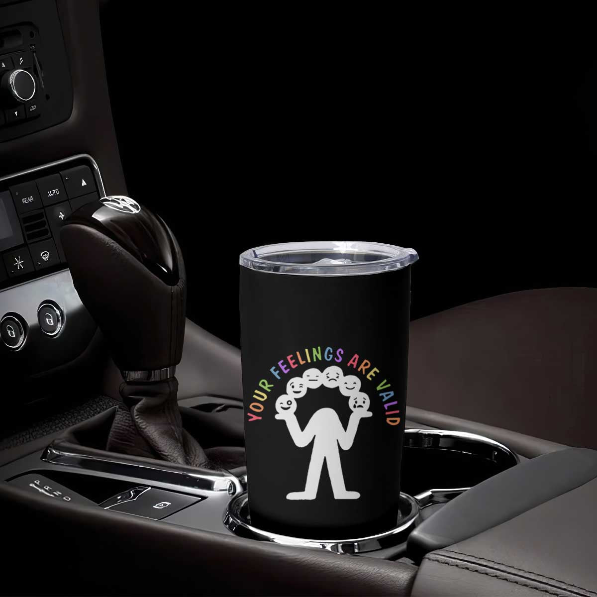 Your Feelings Are Valid Emotion Faces Mental Health Tumbler Cup TS09 Print Your Wear
