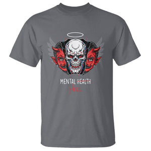 Mental Health Hell Satan Skull T Shirt TS09 Charcoal Printyourwear