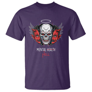 Mental Health Hell Satan Skull T Shirt TS09 Purple Printyourwear