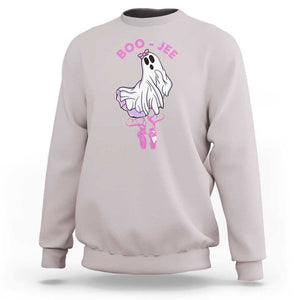 Halloween Sweatshirt Boo-Jee Ballerina Spooky Season Cute Ghost TS09 Ice Gray Print Your Wear