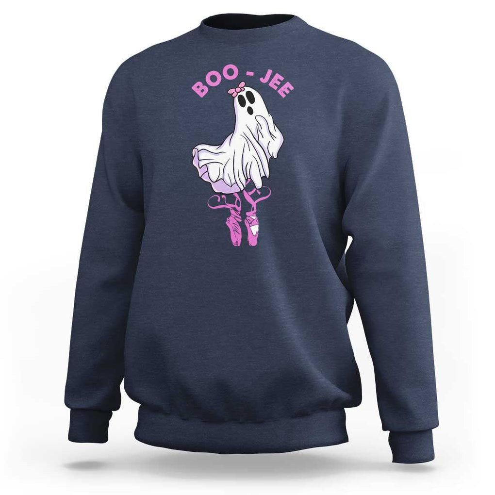 Halloween Sweatshirt Boo-Jee Ballerina Spooky Season Cute Ghost TS09 Navy Print Your Wear