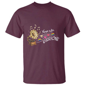 Music Lover Teacher T Shirt Music Is For Everyone TS09 Maroon Print Your Wear