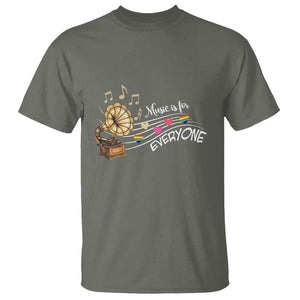 Music Lover Teacher T Shirt Music Is For Everyone TS09 Military Green Print Your Wear