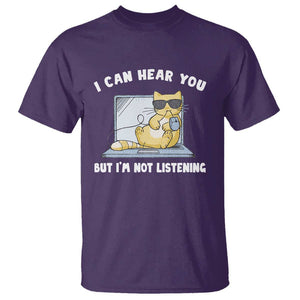 Cat Lover T Shirt I Can Hear You But I'm Not Listening TS09 Purple Print Your Wear