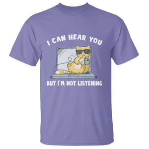 Cat Lover T Shirt I Can Hear You But I'm Not Listening TS09 Violet Print Your Wear