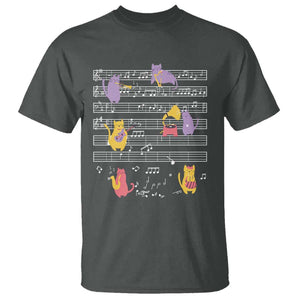 Cat Lover T Shirt Cat Playing Musical Instrument TS09 Dark Heather Print Your Wear